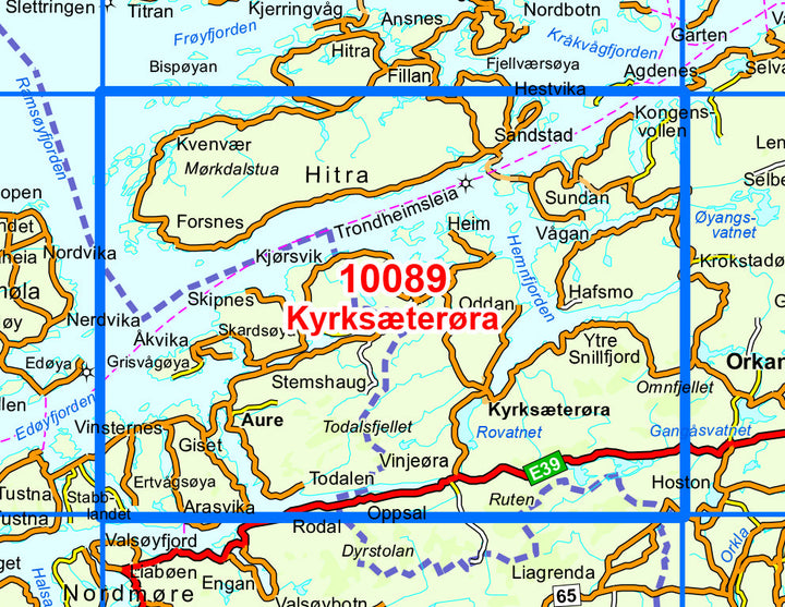 Carte de randonnée n° 10089 - Kyrksæterora (Norvège) | Nordeca - Norge-serien carte pliée Nordeca 