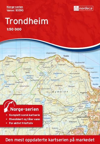 Carte de randonnée n° 10090 - Trondheim (Norvège) | Nordeca - Norge-serien carte pliée Nordeca 