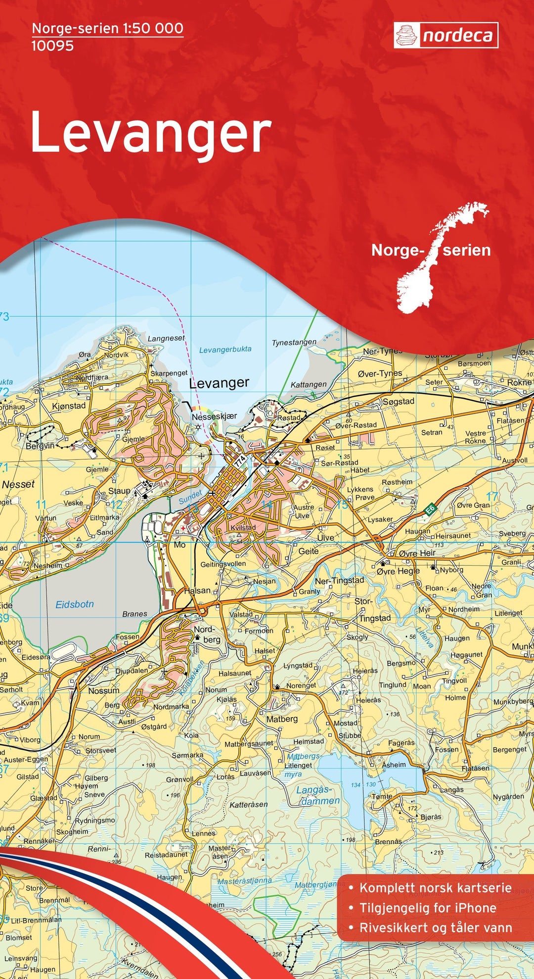 Carte de randonnée n° 10095 - Levanger (Norvège) | Nordeca - Norge-serien carte pliée Nordeca 