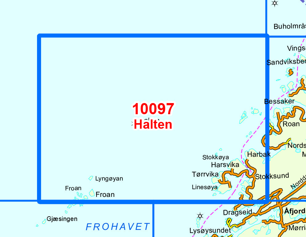 Carte de randonnée n° 10097 - Halten (Norvège) | Nordeca - Norge-serien carte pliée Nordeca 