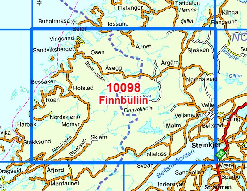 Carte de randonnée n° 10098 - Finnbuliin (Norvège) | Nordeca - Norge-serien carte pliée Nordeca 