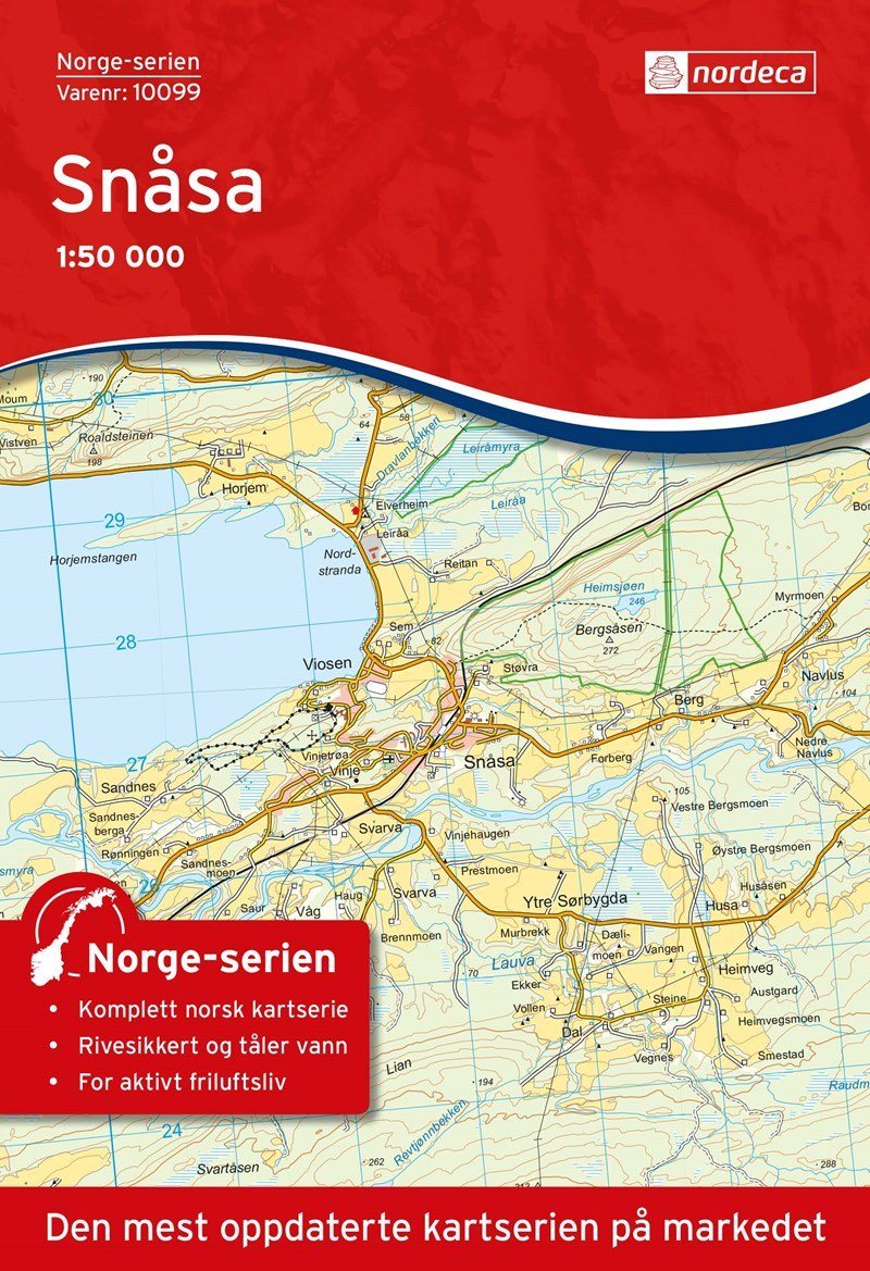 Carte de randonnée n° 10099 - Snasa (Norvège) | Nordeca - Norge-serien carte pliée Nordeca 