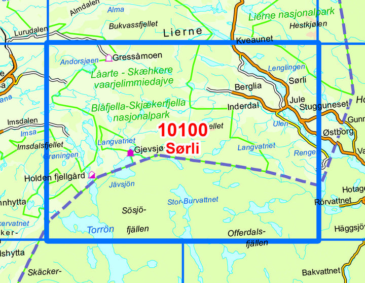 Carte de randonnée n° 10100 - Sorli (Norvège) | Nordeca - Norge-serien carte pliée Nordeca 
