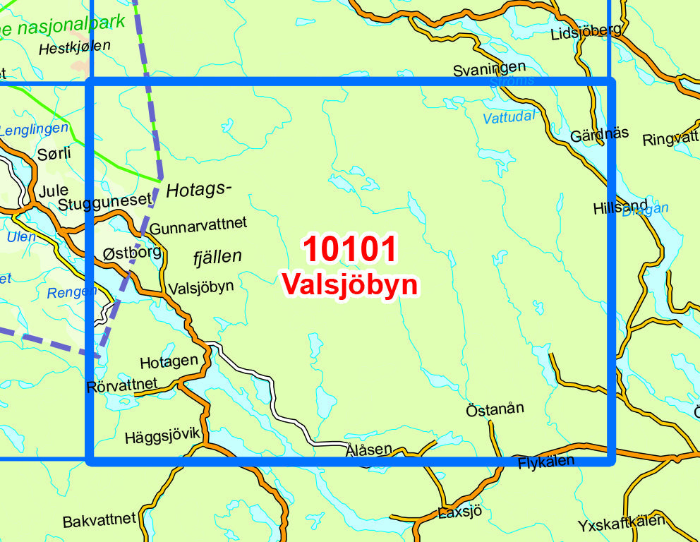 Carte de randonnée n° 10101 - Valsjobyn (Norvège) | Nordeca - Norge-serien carte pliée Nordeca 