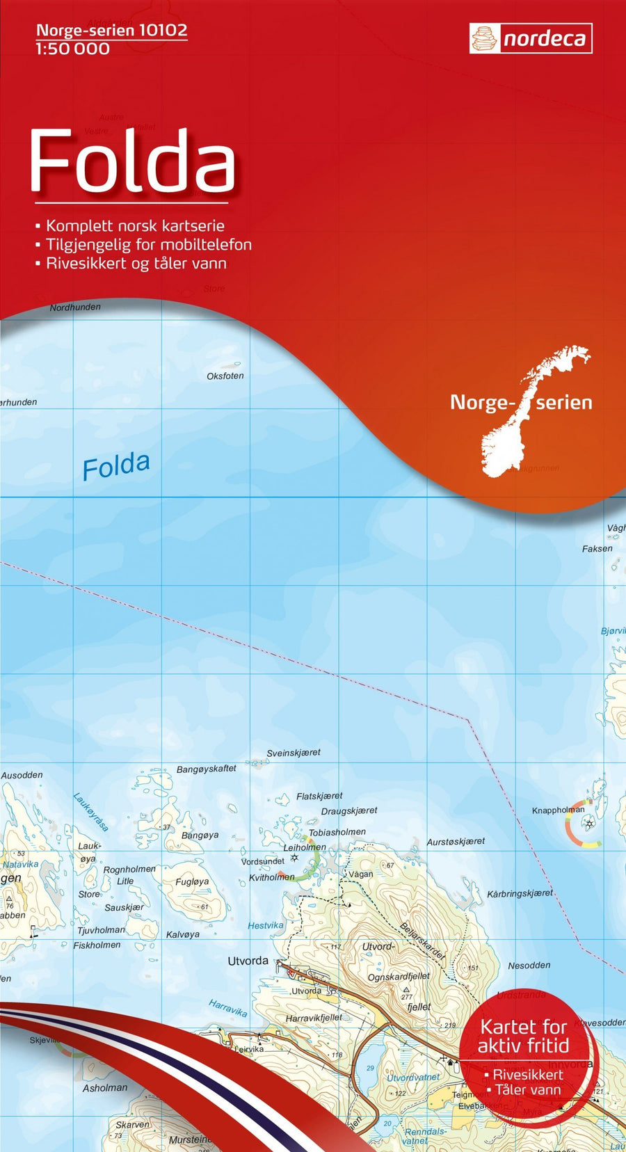 Carte de randonnée n° 10102 - Folda (Norvège) | Nordeca - Norge-serien carte pliée Nordeca 