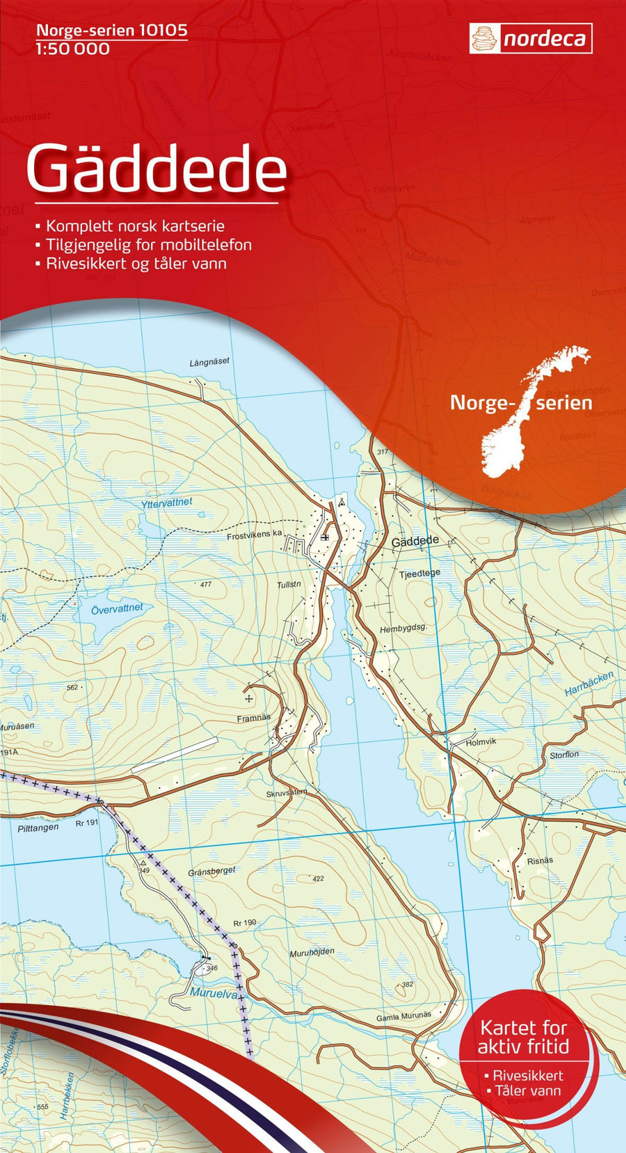 Carte de randonnée n° 10105 - Gaddede (Norvège) | Nordeca - Norge-serien carte pliée Nordeca 