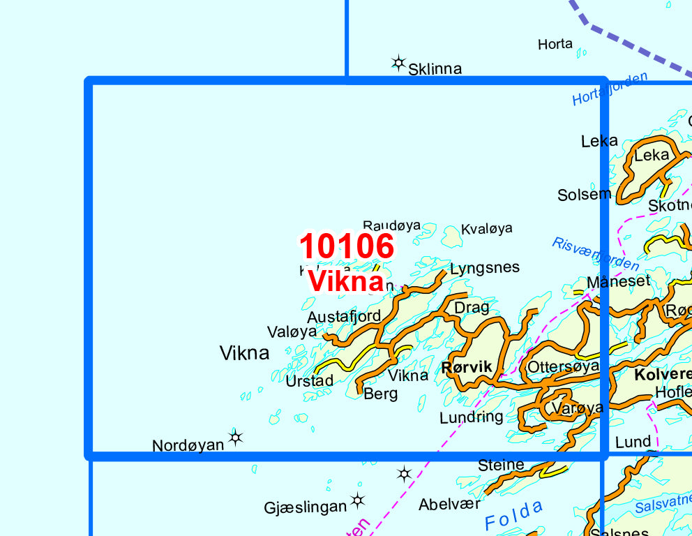 Carte de randonnée n° 10106 - Vikna (Norvège) | Nordeca - Norge-serien carte pliée Nordeca 