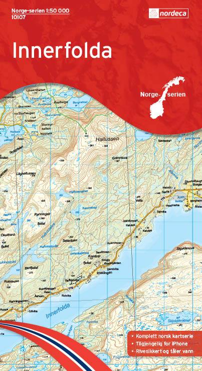 Carte de randonnée n° 10107 - Innerfolda (Norvège) | Nordeca - Norge-serien carte pliée Nordeca 