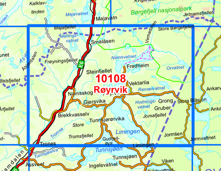 Carte de randonnée n° 10108 - Royrvik (Norvège) | Nordeca - Norge-serien carte pliée Nordeca 