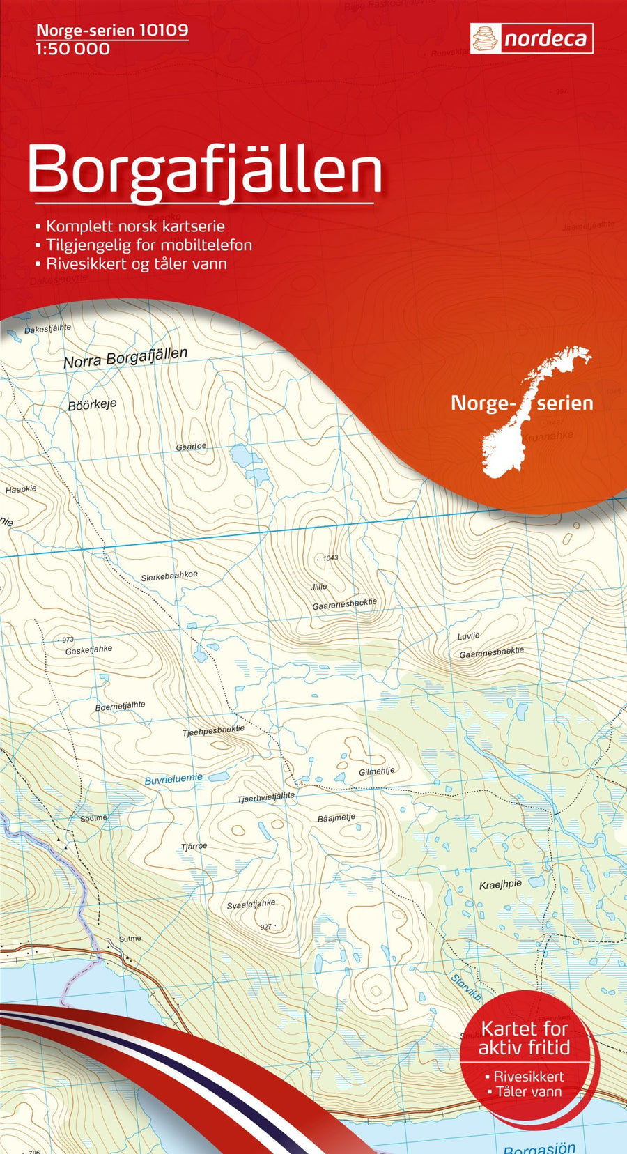 Carte de randonnée n° 10109 - Borgafjallen (Norvège) | Nordeca - Norge-serien carte pliée Nordeca 