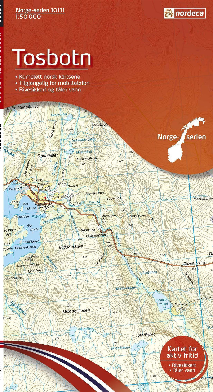 Carte de randonnée n° 10111 - Tosbotn (Norvège) | Nordeca - Norge-serien carte pliée Nordeca 