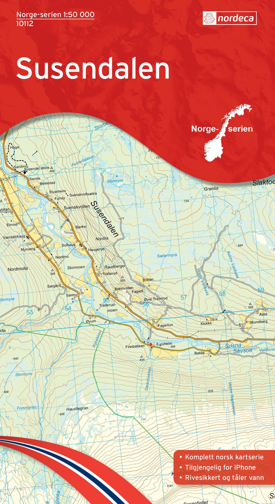 Carte de randonnée n° 10112 - Susendalen (Norvège) | Nordeca - Norge-serien carte pliée Nordeca 