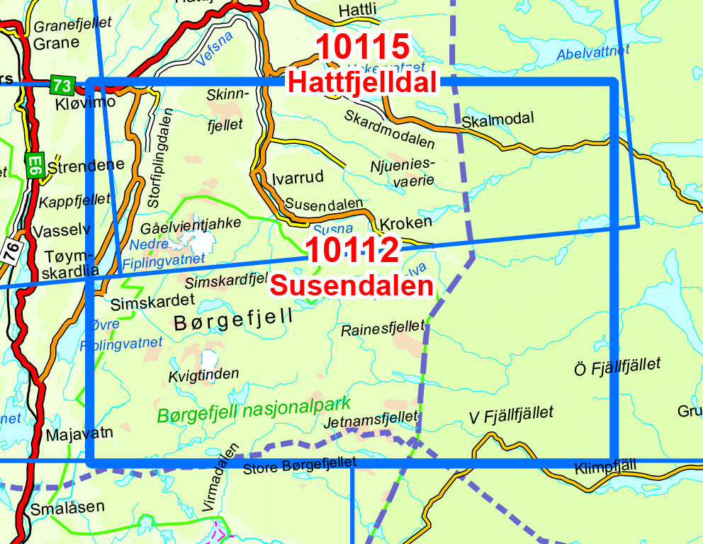 Carte de randonnée n° 10112 - Susendalen (Norvège) | Nordeca - Norge-serien carte pliée Nordeca 
