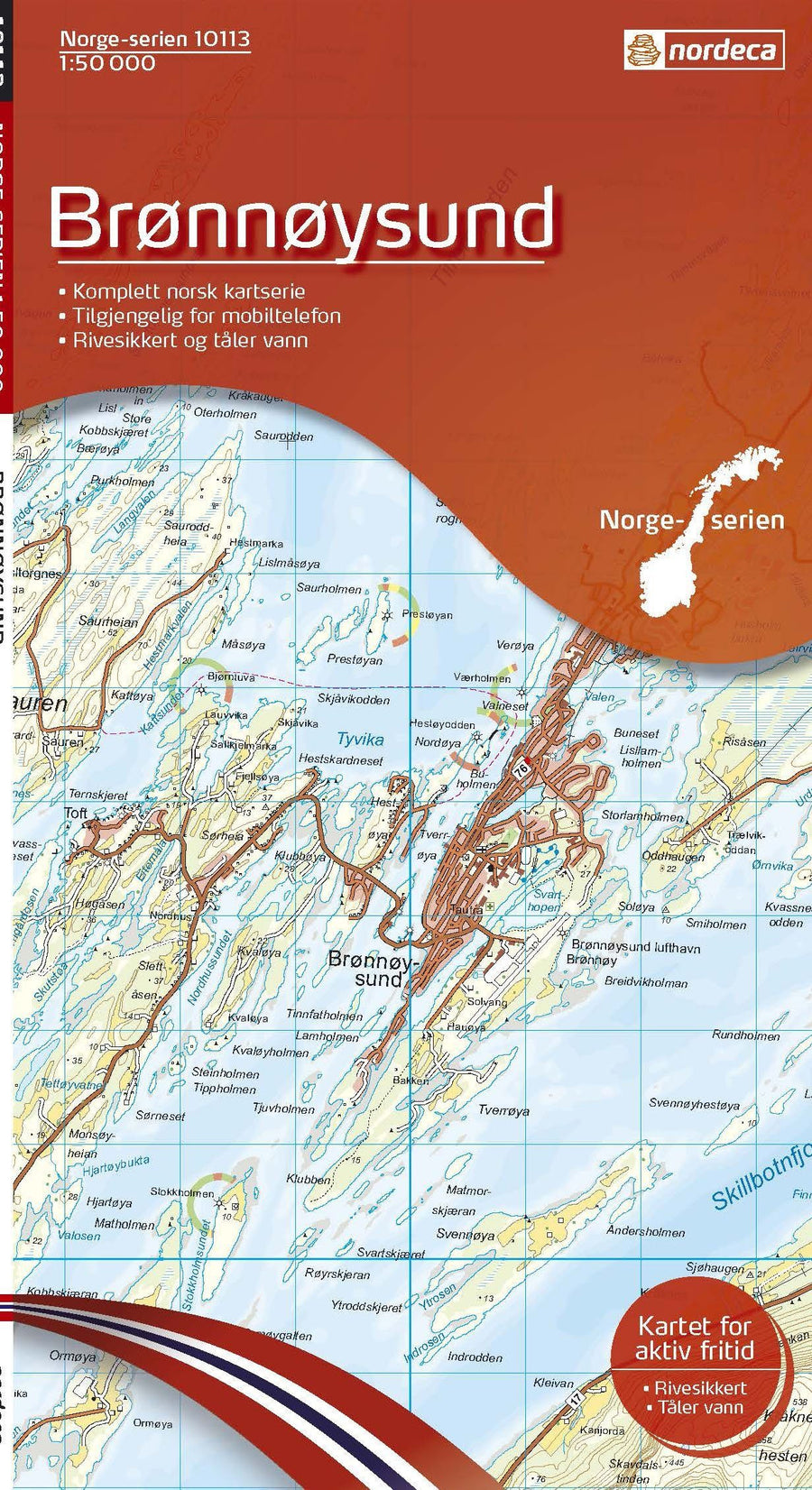 Carte de randonnée n° 10113 - Bronnoysund (Norvège) | Nordeca - Norge-serien carte pliée Nordeca 