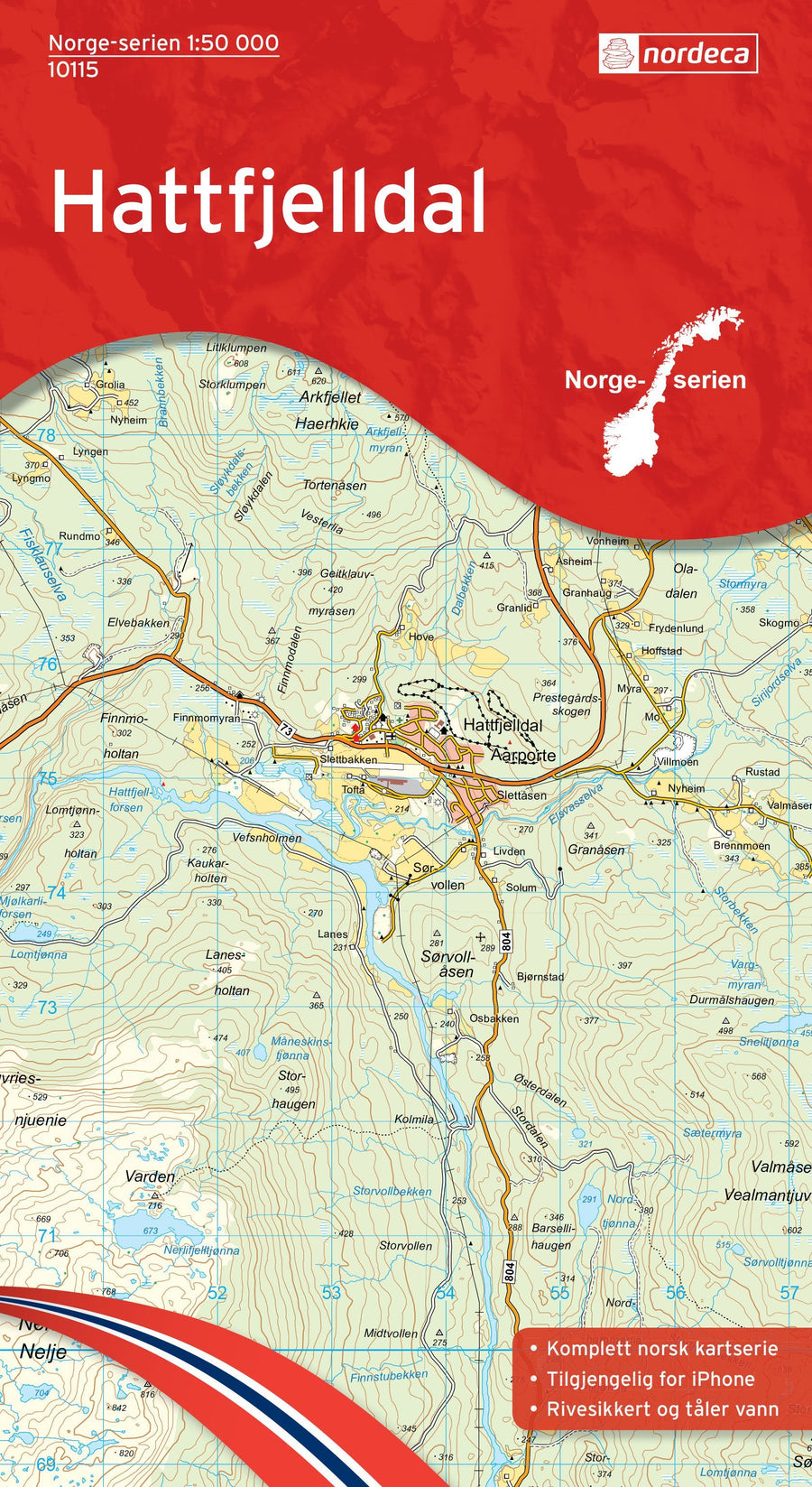 Carte de randonnée n° 10115 - Hattfjelldal (Norvège) | Nordeca - Norge-serien carte pliée Nordeca 