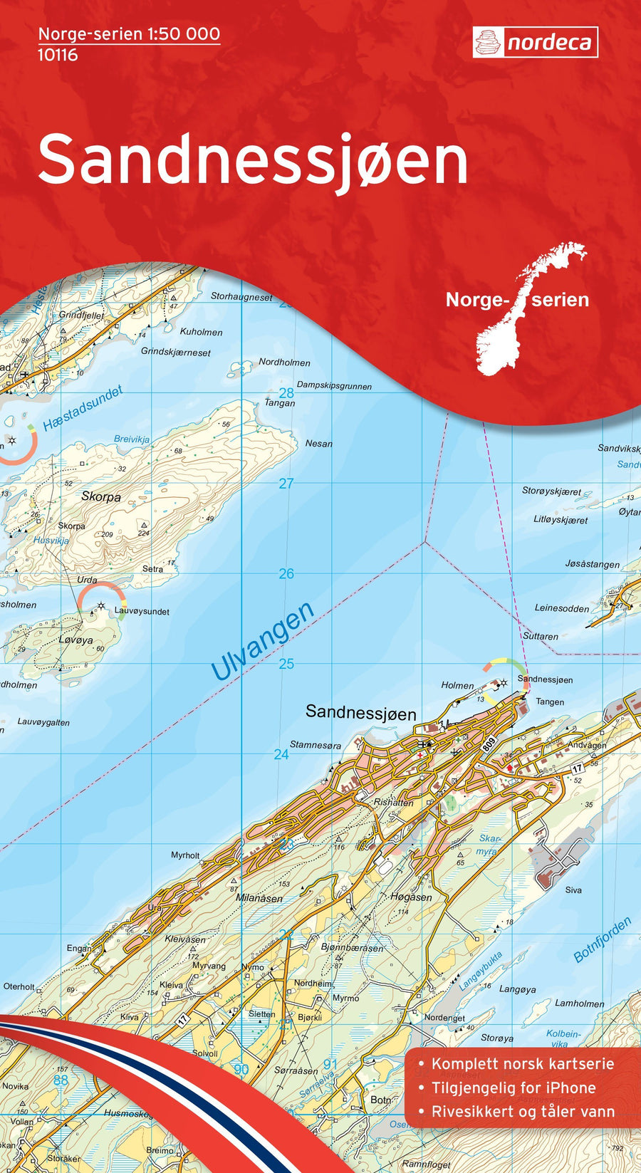 Carte de randonnée n° 10116 - Sandnessjoen (Norvège) | Nordeca - Norge-serien carte pliée Nordeca 