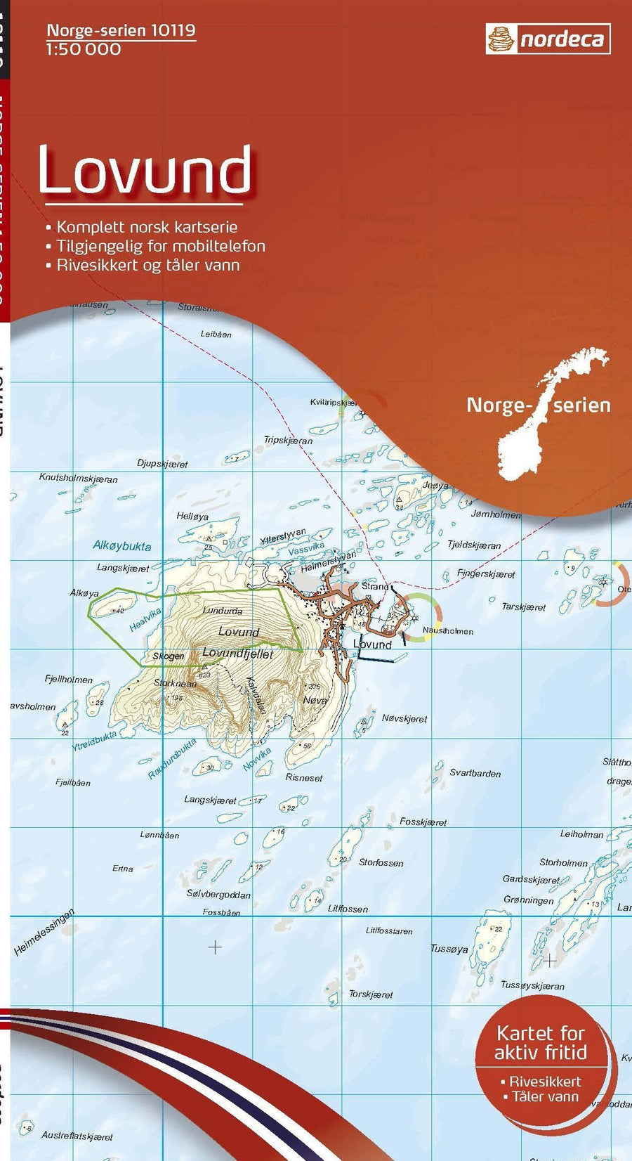 Carte de randonnée n° 10119 - Lovund (Norvège) | Nordeca - Norge-serien carte pliée Nordeca 