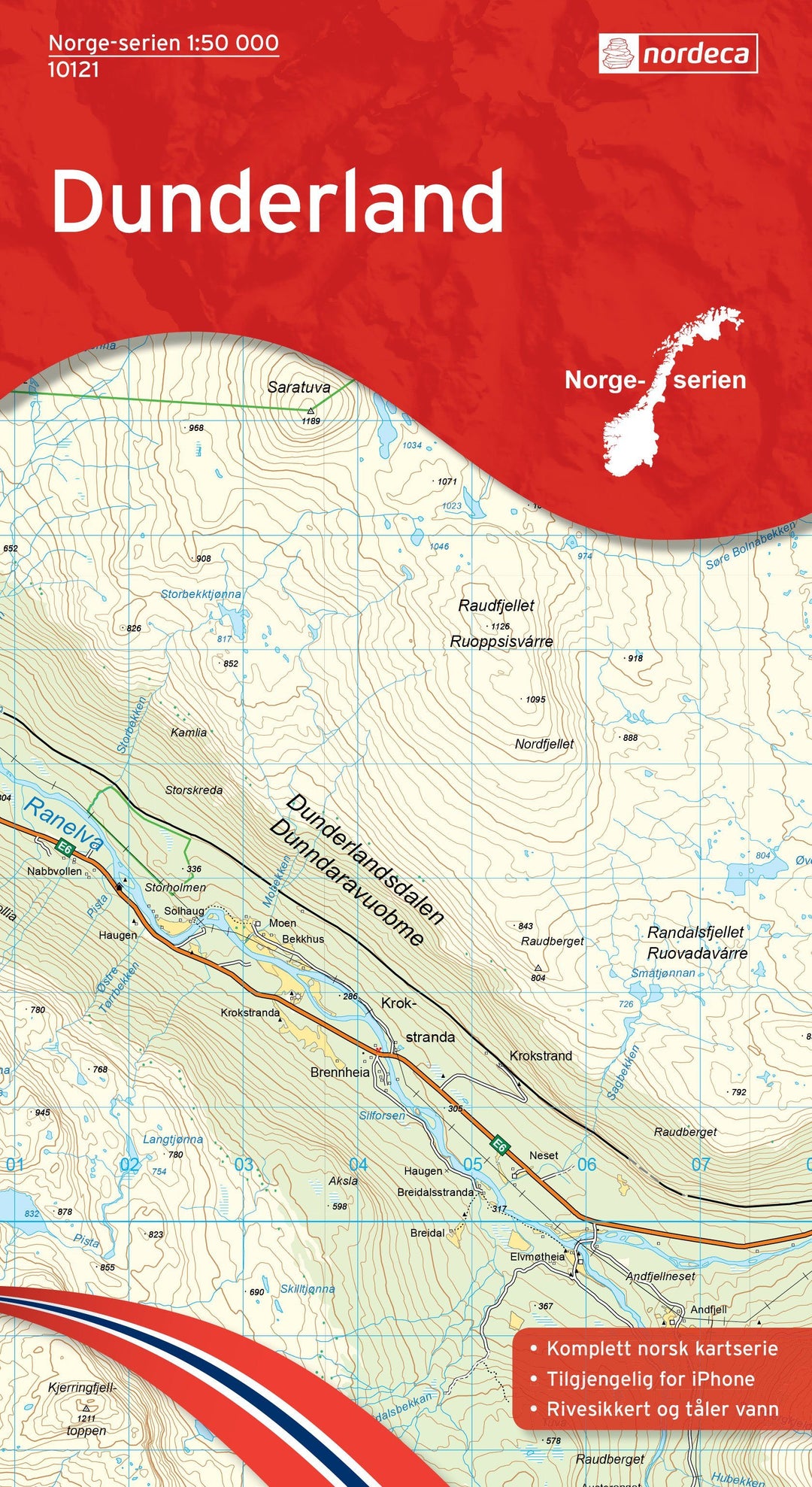 Carte de randonnée n° 10121 - Dunderland (Norvège) | Nordeca - Norge-serien carte pliée Nordeca 