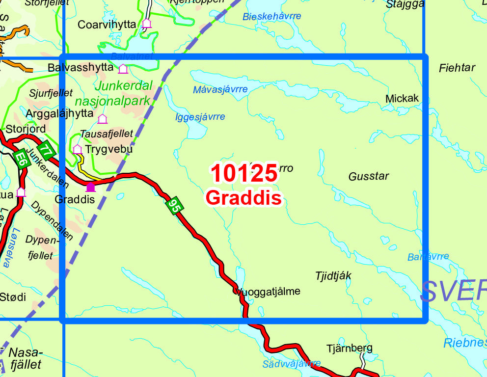 Carte de randonnée n° 10125 - Graddis (Norvège) | Nordeca - Norge-serien carte pliée Nordeca 