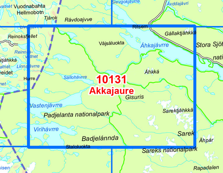 Carte de randonnée n° 10131 - Akkajaure (Norvège) | Nordeca - Norge-serien carte pliée Nordeca 