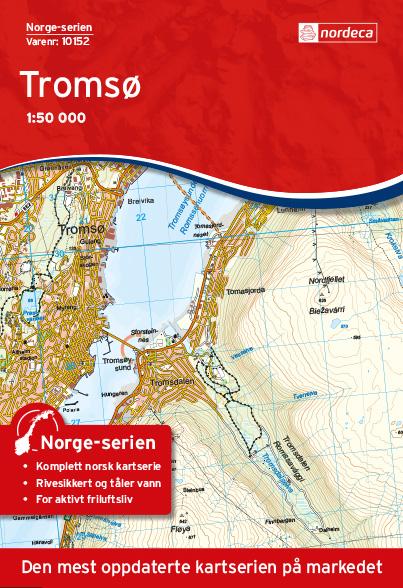 Carte de randonnée n° 10152 - Tromso (Norvège) | Nordeca - Norge-serien carte pliée Nordeca 