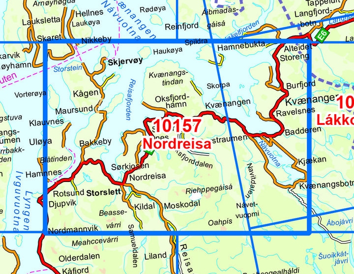 Carte de randonnée n° 10157 - Nordreisa (Norvège) | Nordeca - Norge-serien carte pliée Nordeca 