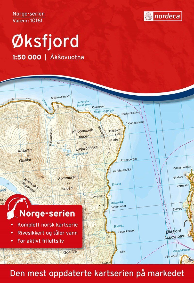 Carte de randonnée n° 10161 - Oksfjord (Norvège) | Nordeca - Norge-serien carte pliée Nordeca 