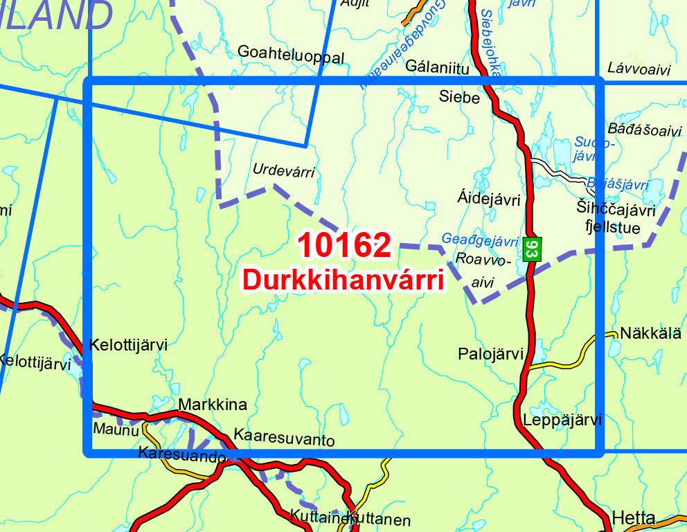 Carte de randonnée n° 10162 - Durkkihanvarri (Norvège) | Nordeca - Norge-serien carte pliée Nordeca 