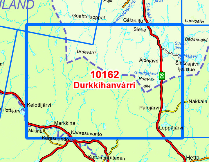 Carte de randonnée n° 10162 - Durkkihanvarri (Norvège) | Nordeca - Norge-serien carte pliée Nordeca 