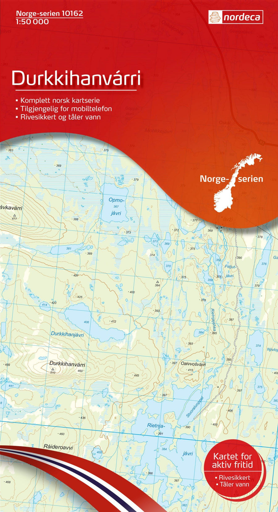 Carte de randonnée n° 10162 - Durkkihanvarri (Norvège) | Nordeca - Norge-serien carte pliée Nordeca 