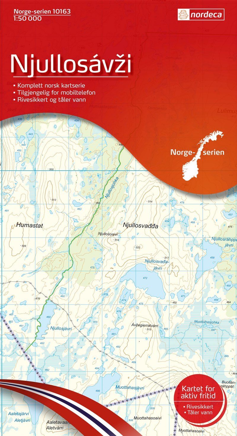 Carte de randonnée n° 10163 - Njullosavzi (Norvège) | Nordeca - Norge-serien carte pliée Nordeca 