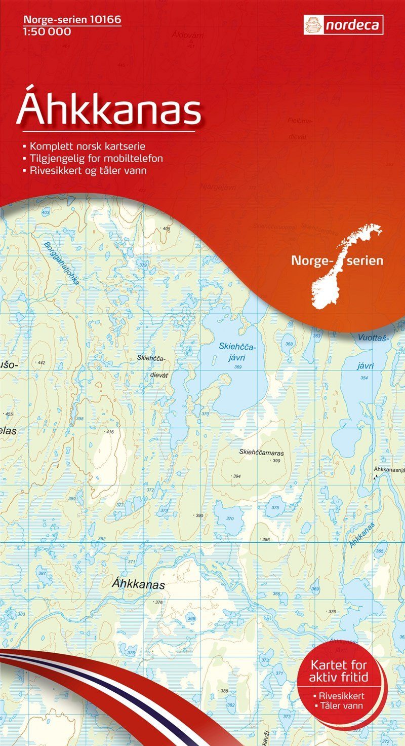 Carte de randonnée n° 10166 - Ahkkanas (Norvège) | Nordeca - Norge-serien carte pliée Nordeca 