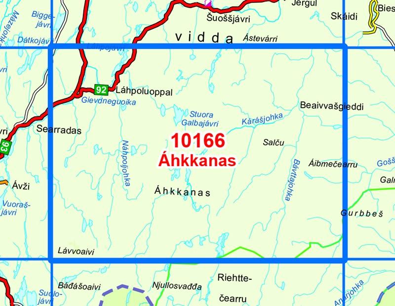 Carte de randonnée n° 10166 - Ahkkanas (Norvège) | Nordeca - Norge-serien carte pliée Nordeca 