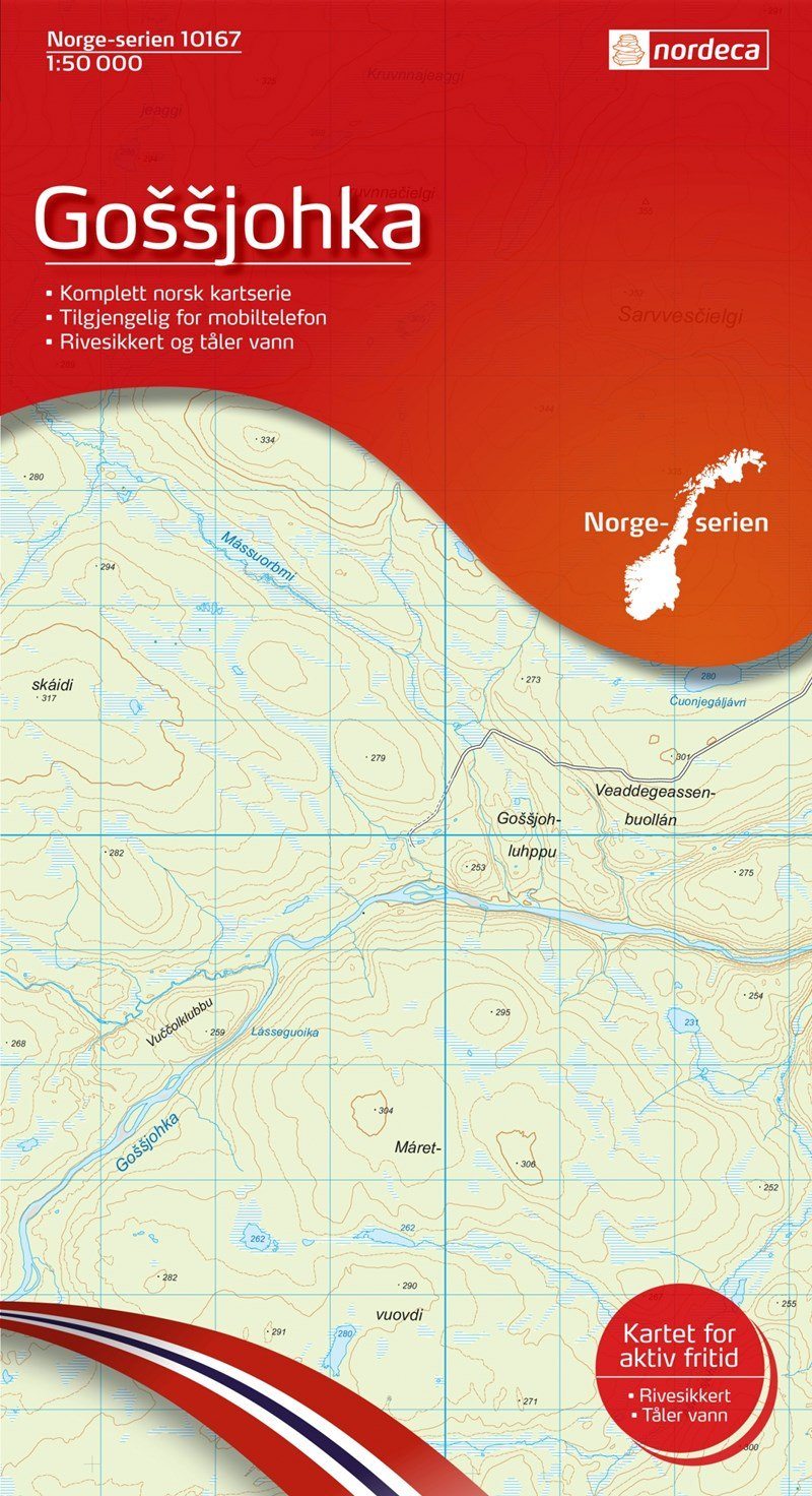 Carte de randonnée n° 10167 - Gossjohka (Norvège) | Nordeca - Norge-serien carte pliée Nordeca 