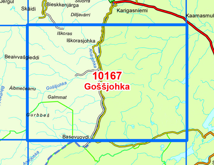 Carte de randonnée n° 10167 - Gossjohka (Norvège) | Nordeca - Norge-serien carte pliée Nordeca 