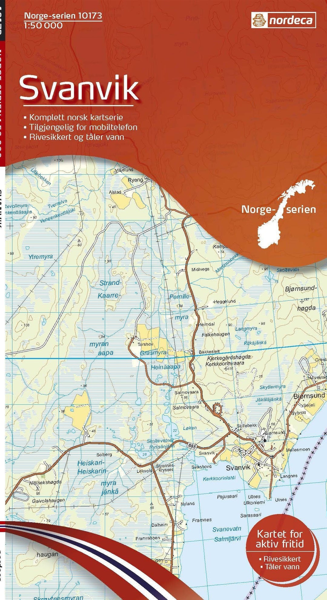 Carte de randonnée n° 10173 - Svanvik (Norvège) | Nordeca - Norge-serien carte pliée Nordeca 