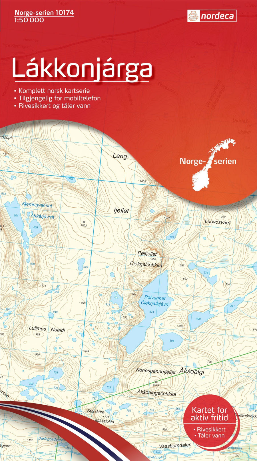 Carte de randonnée n° 10174 - Lakkonjarga (Norvège) | Nordeca - Norge-serien carte pliée Nordeca 