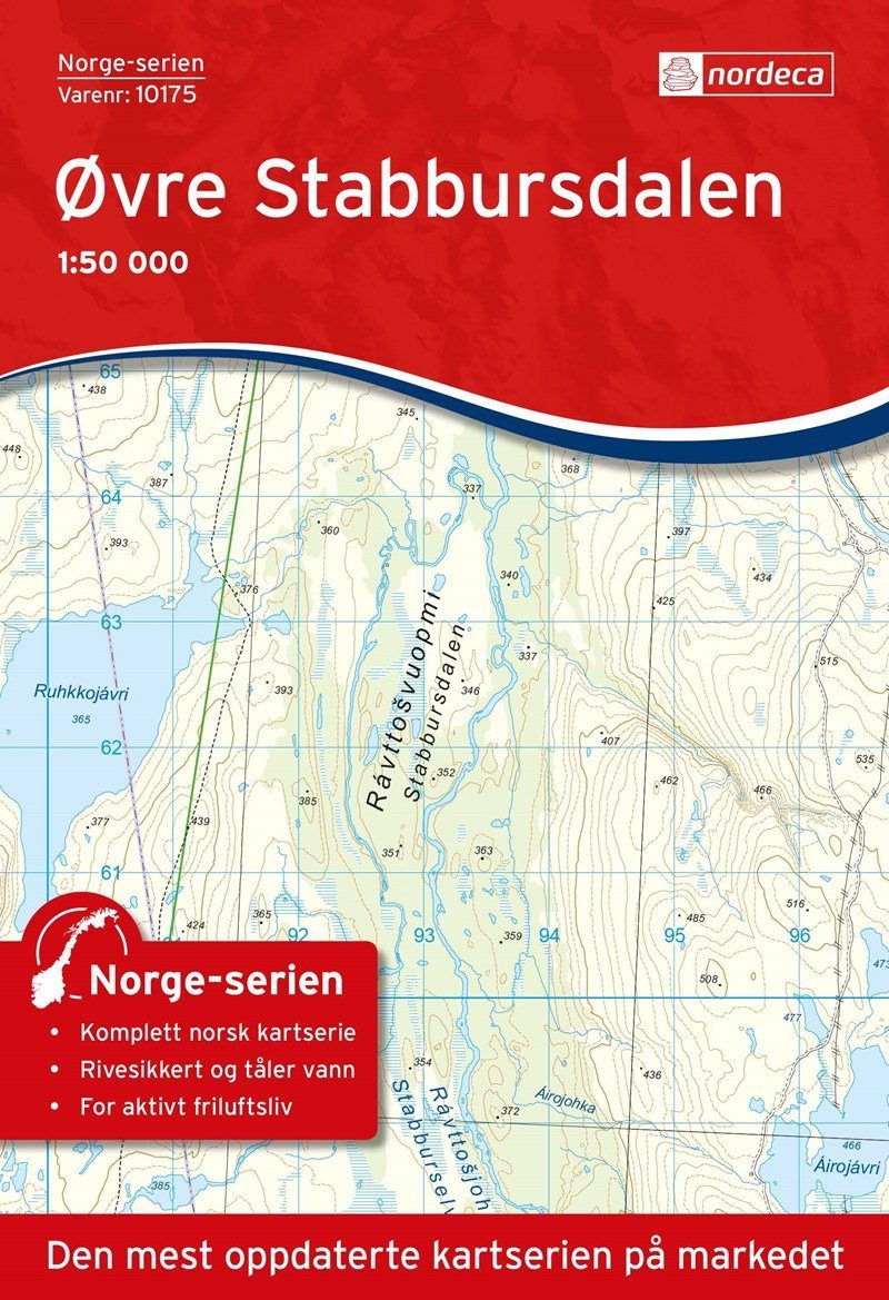 Carte de randonnée n° 10175 - Ovre Stabbursdalen (Norvège) | Nordeca - Norge-serien carte pliée Nordeca 