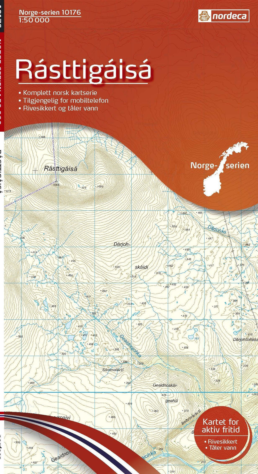 Carte de randonnée n° 10176 - Rasttigaisa (Norvège) | Nordeca - Norge-serien carte pliée Nordeca 