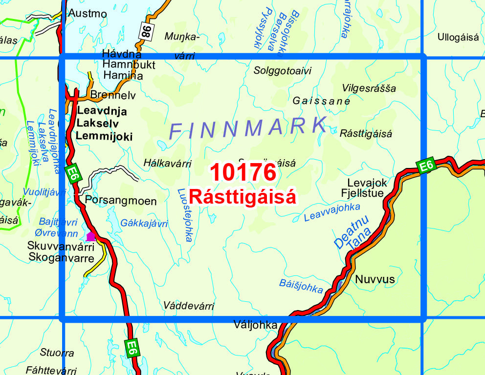 Carte de randonnée n° 10176 - Rasttigaisa (Norvège) | Nordeca - Norge-serien carte pliée Nordeca 