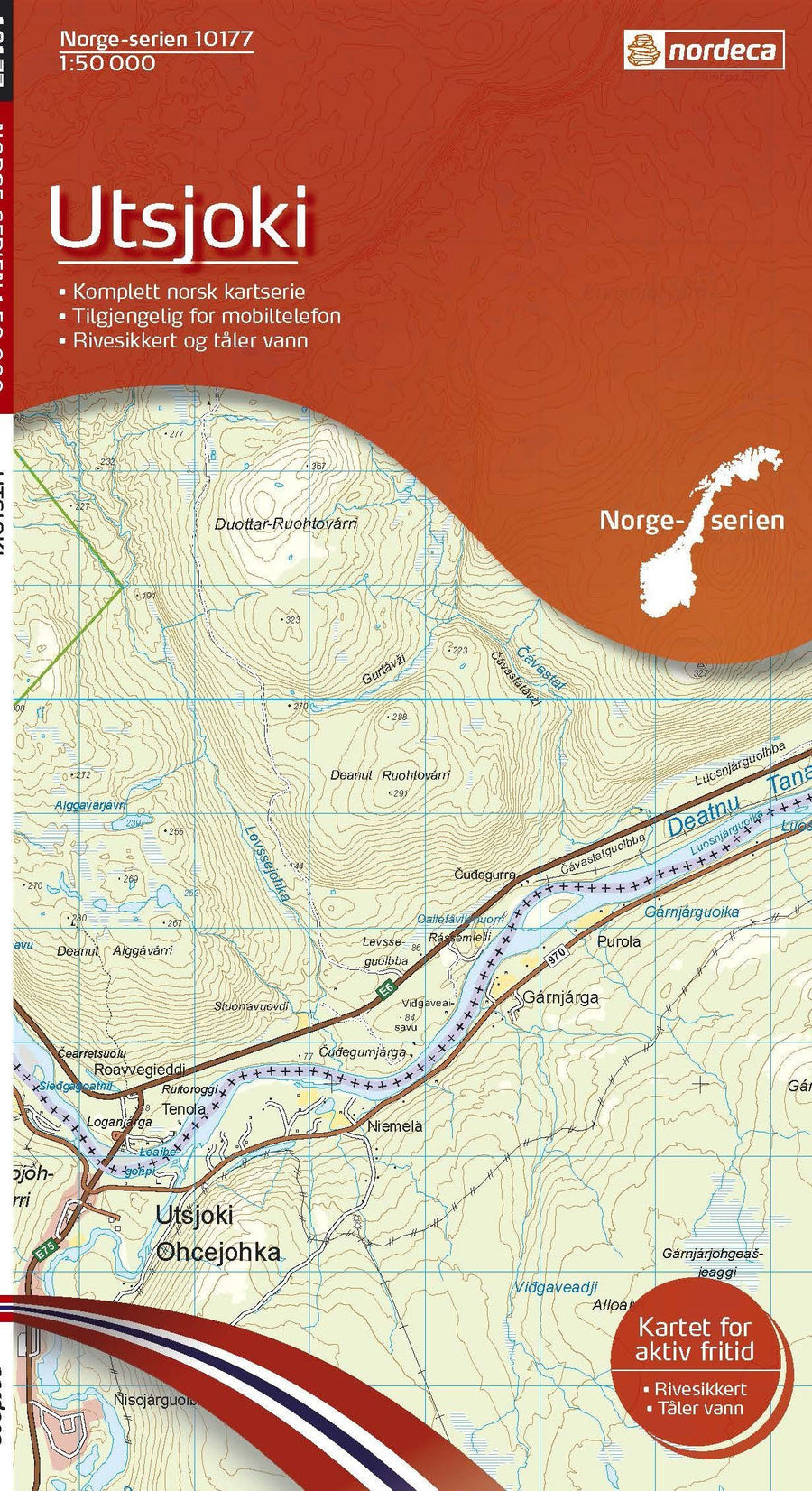 Carte de randonnée n° 10177 - Utsjoki (Norvège) | Nordeca - Norge-serien carte pliée Nordeca 