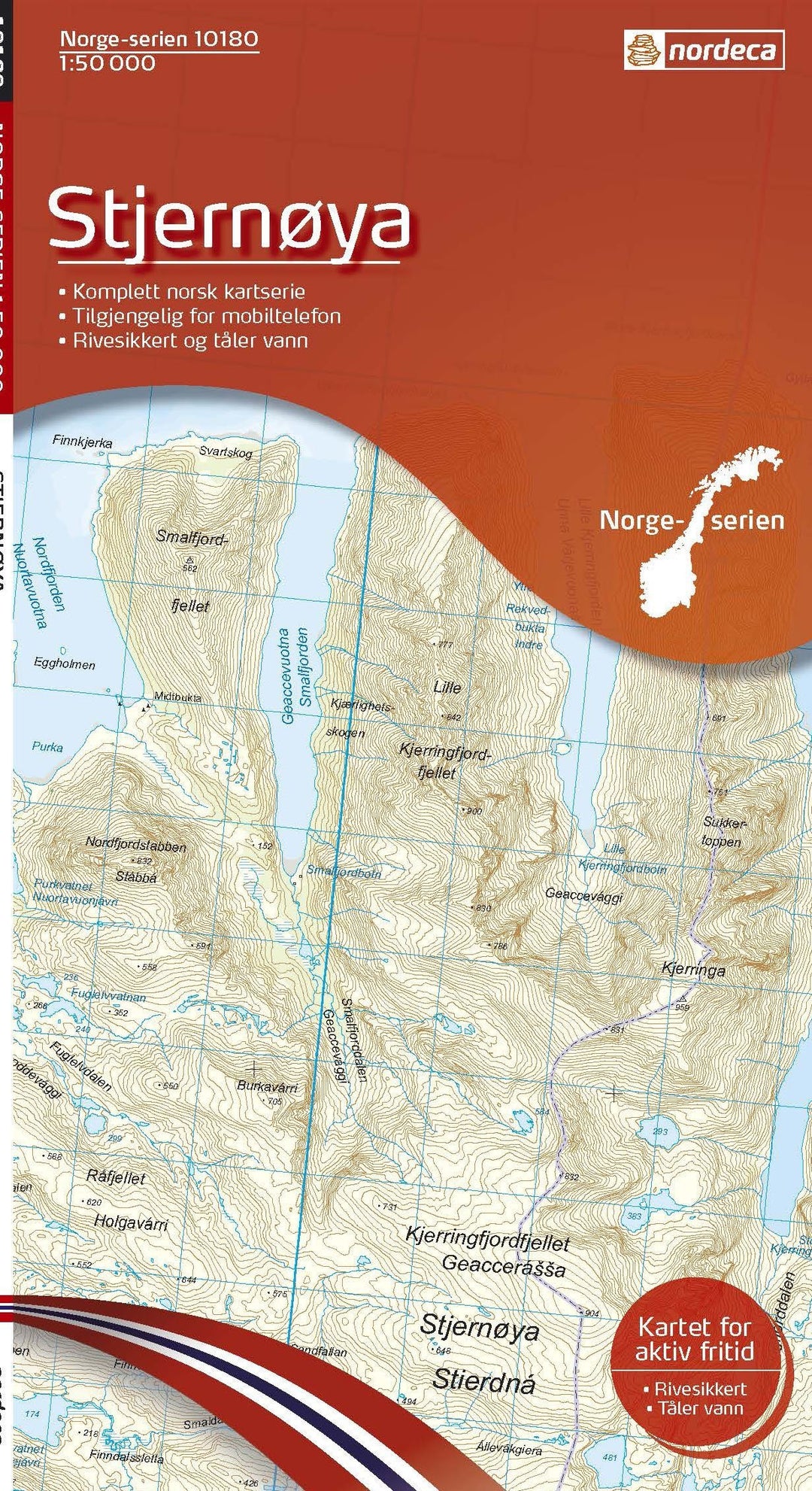 Carte de randonnée n° 10180 - Stjernoya (Norvège) | Nordeca - Norge-serien carte pliée Nordeca 