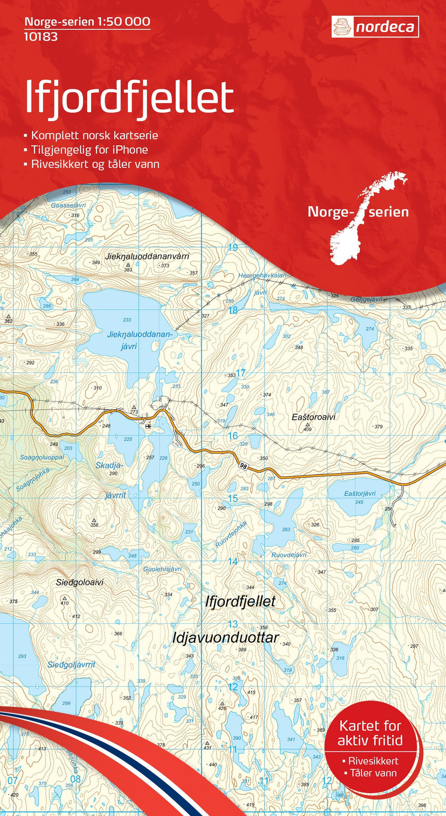 Carte de randonnée n° 10183 - Ifjordfjellet (Norvège) | Nordeca - Norge-serien carte pliée Nordeca 