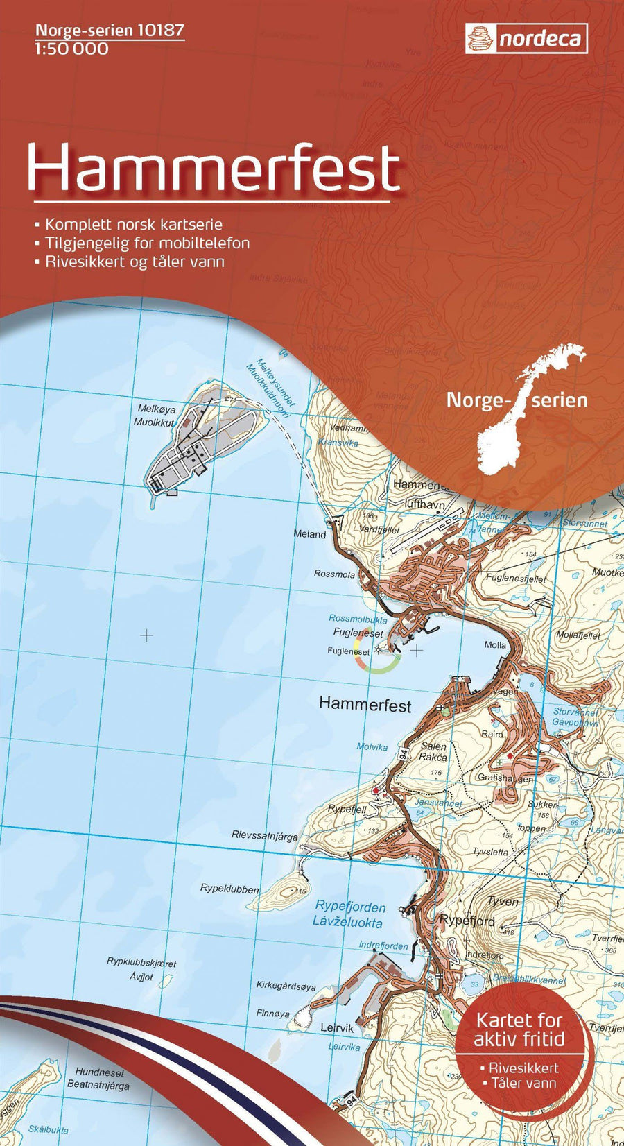 Carte de randonnée n° 10187 - Hammerfest (Norvège) | Nordeca - Norge-serien carte pliée Nordeca 