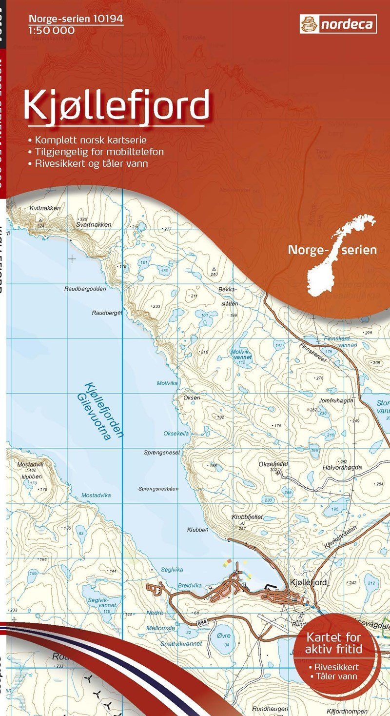 Carte de randonnée n° 10194 - Kjollefjord (Norvège) | Nordeca - Norge-serien carte pliée Nordeca 