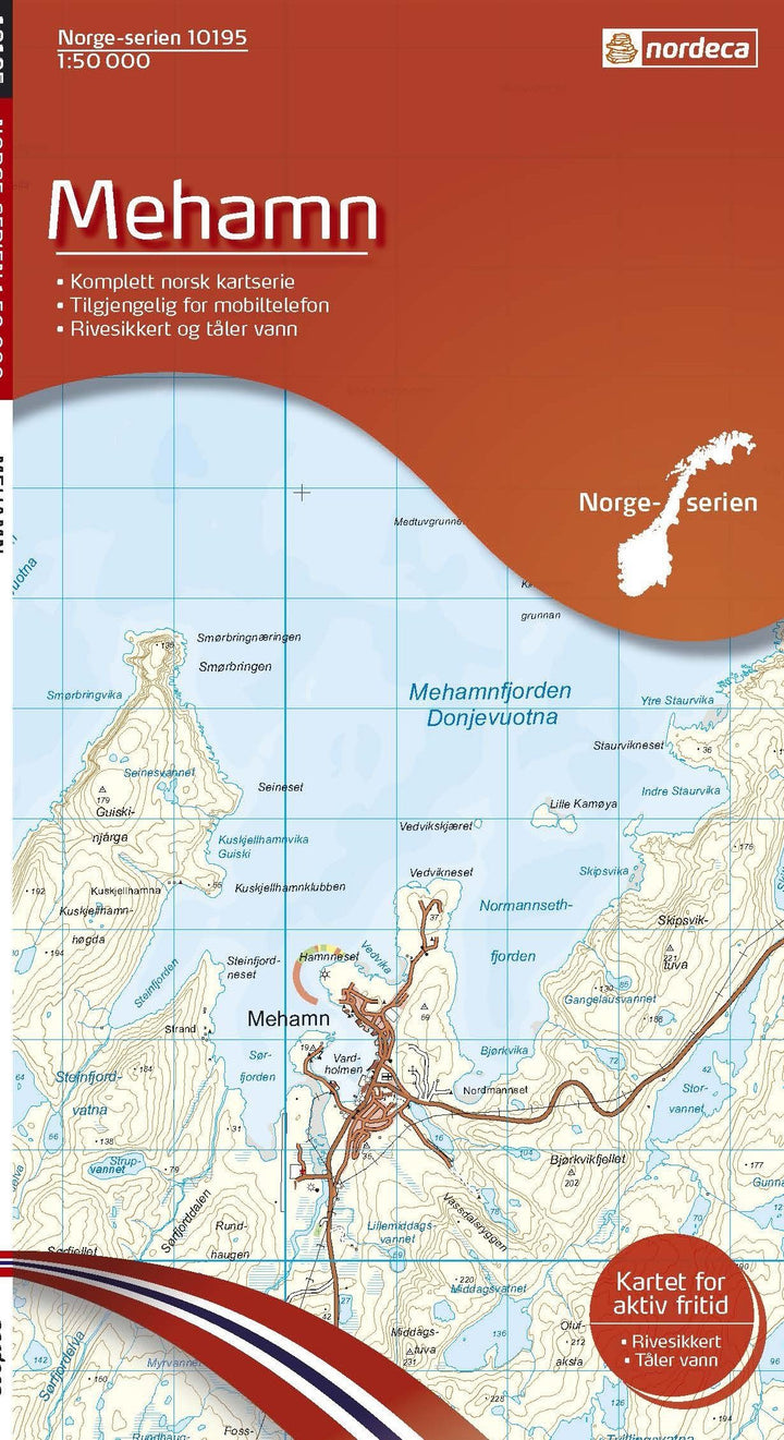 Carte de randonnée n° 10195 - Mehamn (Norvège) | Nordeca - Norge-serien carte pliée Nordeca 