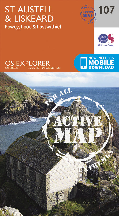 Carte de randonnée n° 107 - Saint Austell (Grande Bretagne) | Ordnance Survey - Explorer carte pliée Ordnance Survey Plastifiée 