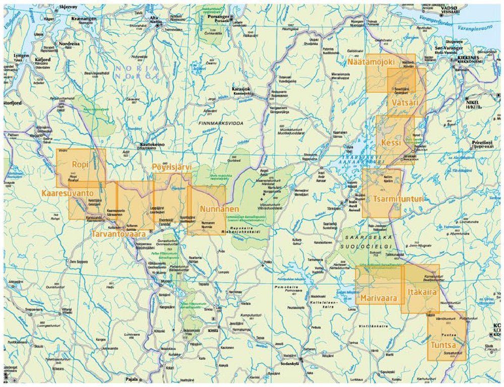 Carte de randonnée n° 11 - Tuntsa Tulppio Sorsatunturi (Laponie) | Karttakeskus carte pliée Karttakeskus 