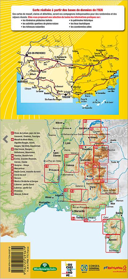 Carte de randonnée n° 14 - Provence, PN Calanques, Ste-Victoire, Ste-Baume | Didier Richard carte pliée Didier Richard 