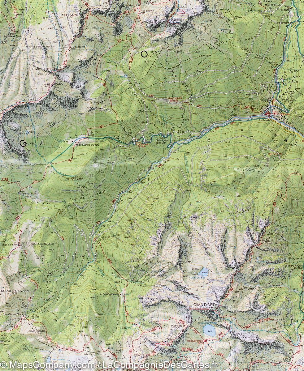 Carte de randonnée n° 14 - Vallée de Fiemme et chaînes de Lagorai et de Latemar (Dolomites, Italie) | Tabacco carte pliée Tabacco 